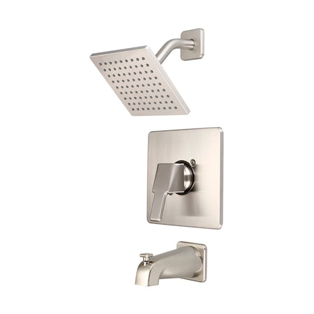 Olympia Faucets Single Handle Tub/Shower Trim Set, Wallmount, Brushed Nickel T-2394-6-BN